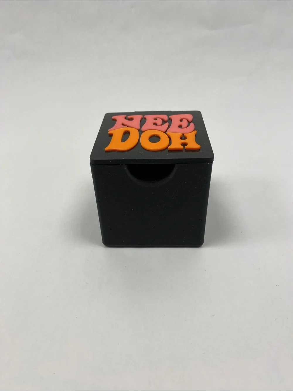 NeeDoh Case Storage Box -Black with Pink & Orange Lettering 3D Printed